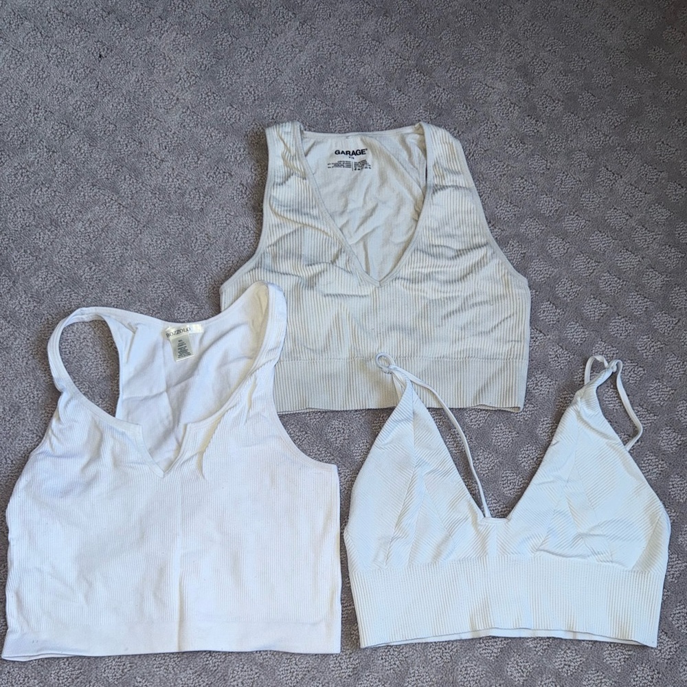 Full Tilt White and Cream Tank Tops